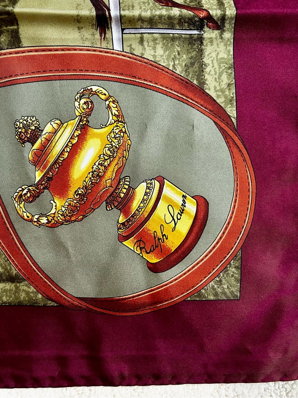Vintage Collection Ralph Lauren Early 1990’s Silk Derby / Equestrian Scarf - Picture 5 of 8